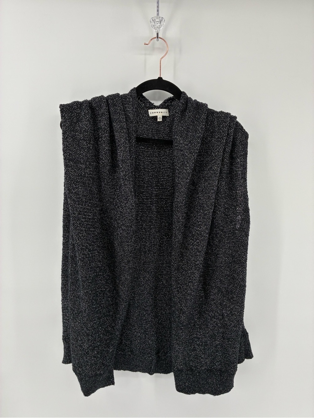 Aritzia Community Charcoal Womens Poncho Cardigan Oversized Short Sleeve Sweater